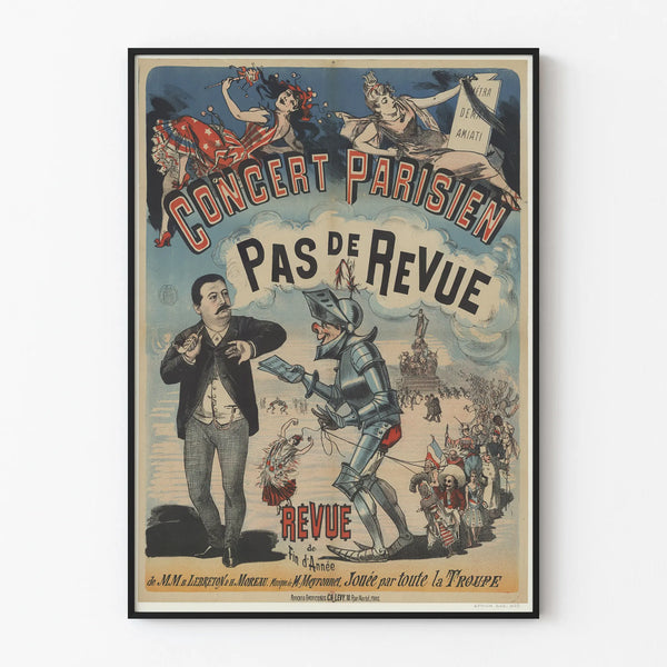 Vintage Poster of Parisian Concert No Revue Wall Decoration