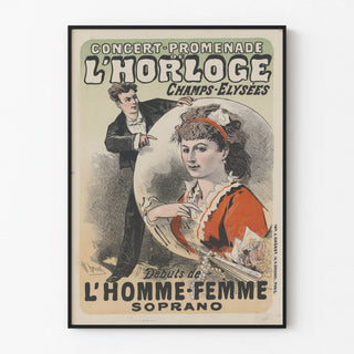 Vintage Poster of the Concert-Stroll at the Clock on the Champs-Élysées