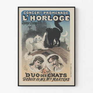 Vintage Poster of Concert-Stroll at the Clock - Duo of Cats
