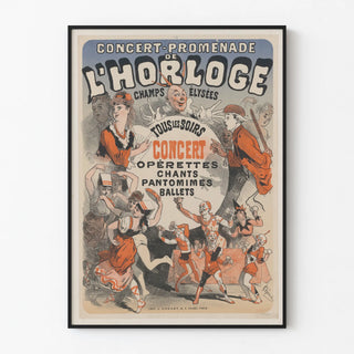 Vintage Poster of the Concert-Stroll at the Clock on the Champs-Élysées