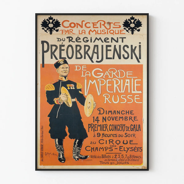 Vintage Wall Decoration Poster of the Preobrazhensky Regiment Concerts