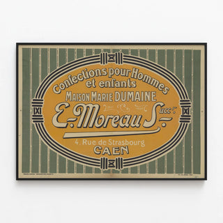 Vintage advertising poster Maison Marie Dumaine - Confections for men and children — framed artwork on a wall