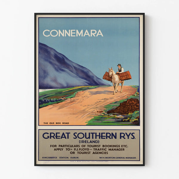 Vintage Poster Connemara The Old Bog Road - Irish Wall Decoration
