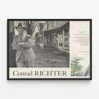 Vintage Conrad Richter Poster - Author and Western Literature — framed artwork on a wall
