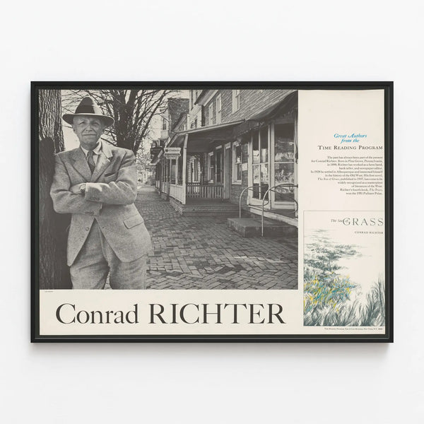 Vintage Conrad Richter Poster - Author and Western Literature — framed artwork on a wall