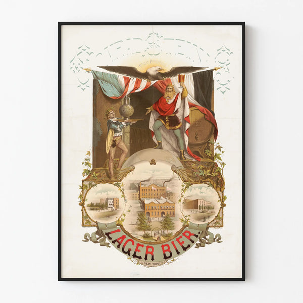 Vintage Lager Beer Poster by Conrad Stein New York