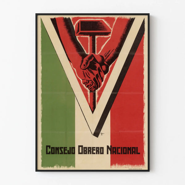 Vintage Poster Consejo Obrero Nacional for Wall Decoration