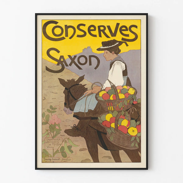 Vintage poster Conserves Saxon style Art Nouveau