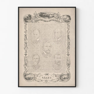 Decorative poster of the United States Constitution, Grant engraving