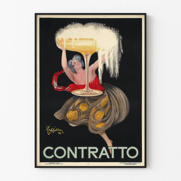 Vintage Contratto Champagne Poster - Elegant Wall Decoration