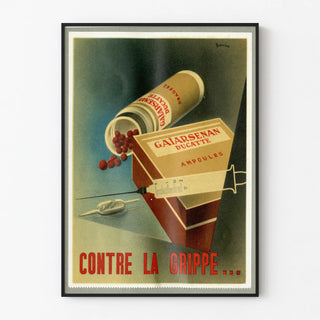Vintage Medical Poster Against the Flu Artem Legrand