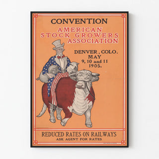 Vintage Poster of the American Stock Growers Association Convention 1905