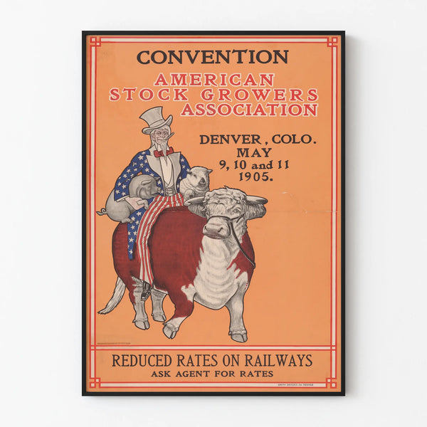 Vintage Poster of the American Stock Growers Association Convention 1905