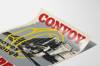 Vintage Poster of Convoy Moving Through Military Spares Truck