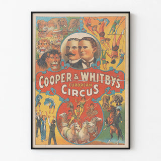 Vintage poster of Cooper & Whitby's European Circus