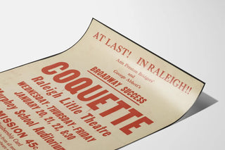 Vintage Poster Coquette Theater Raleigh Little Theatre