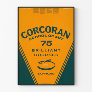 Corcoran School of Art Poster 75 Bright Courses Orange and Black