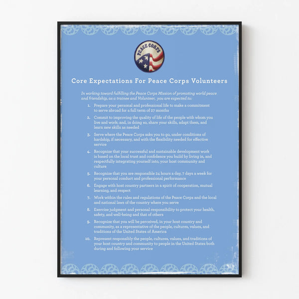 Poster of Essential Rules for Peace Corps Volunteers