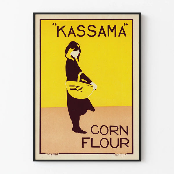 Vintage Kassama Corn Flour Poster Retro Wall Decoration