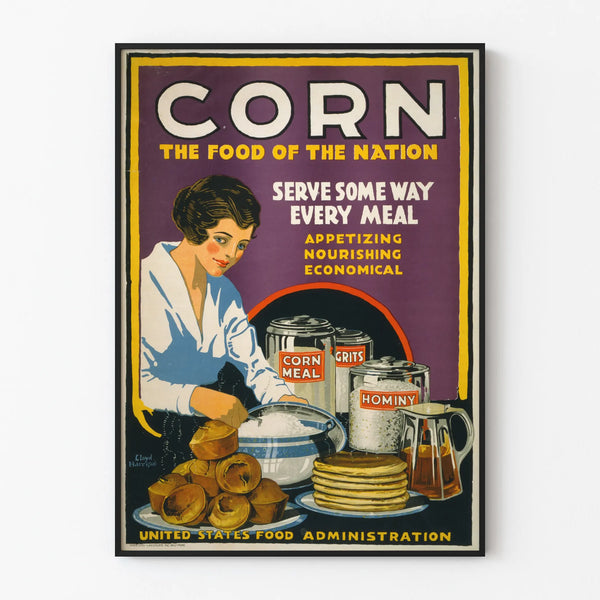 Vintage Advertising Poster on Corn - Retro Wall Decoration