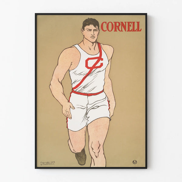 Vintage athlete poster Cornell - sports wall decoration