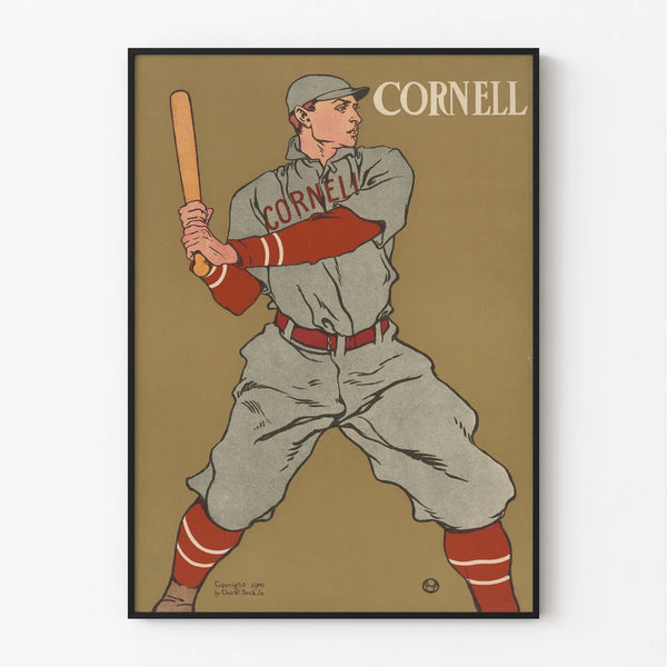 Vintage poster of baseball player Cornell 1908