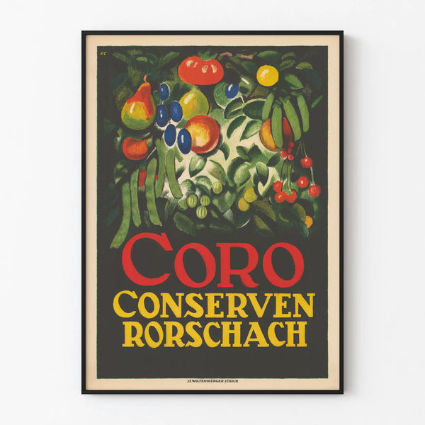 Vintage poster Coro Conserves Rorschach - Fruity wall decoration
