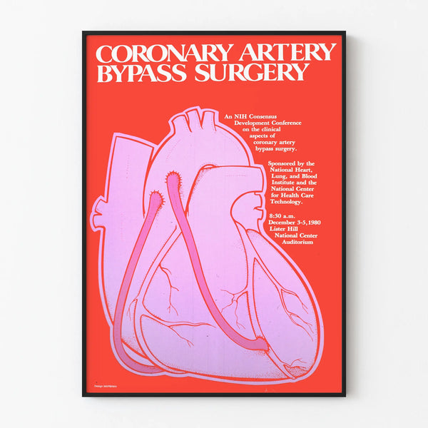 Vintage Medical Poster of Coronary Bypass Heart Surgery