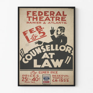 Vintage poster Counsellor at Law Federal Theatre