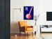 Country Music USA Poster with Red and White Banjo on Blue Background