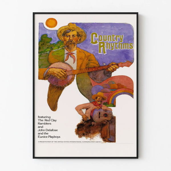 Vintage Country Rhythms Poster Wall Decoration Music
