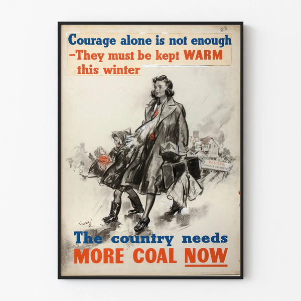 Vintage Poster for Coal Heating Promotion Winter