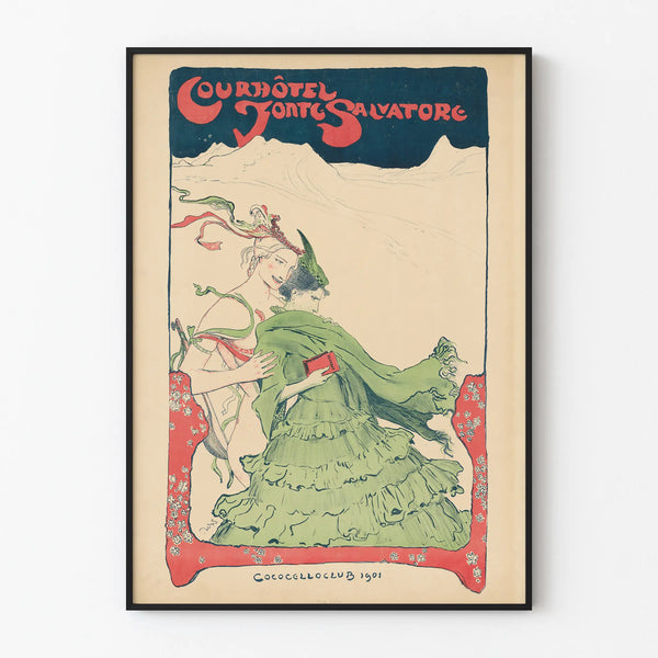 Vintage poster Courhôtel Fonte Salvatore 1901 artistic wall decoration