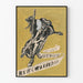 Illustrated Poster in Ink on Yellow Background for Wall Decoration