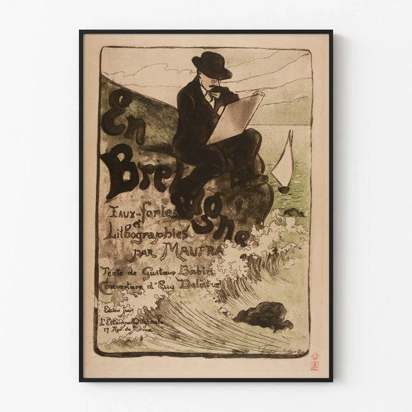 Vintage poster in Brittany - Decorative marine lithograph