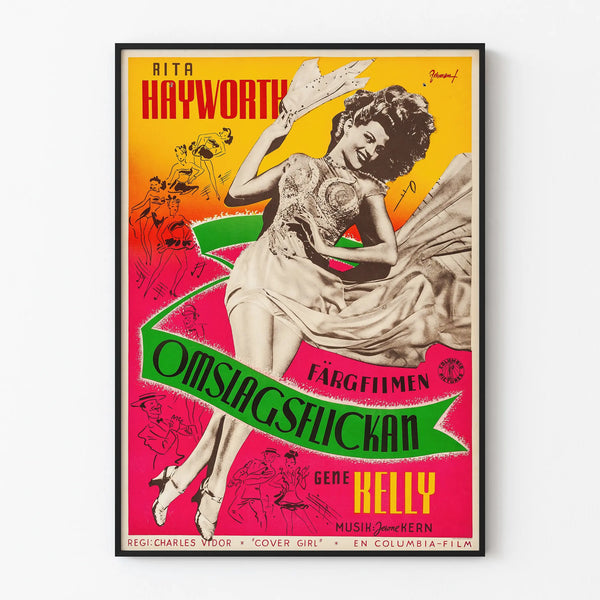Retro Poster Cover Girl with Rita Hayworth