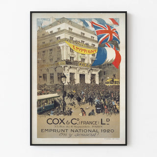 Vintage Cox & Co Poster National Loan 1920 Paris