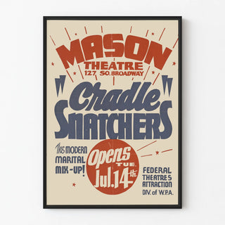 Vintage theater poster Cradle Snatchers Mason Theatre