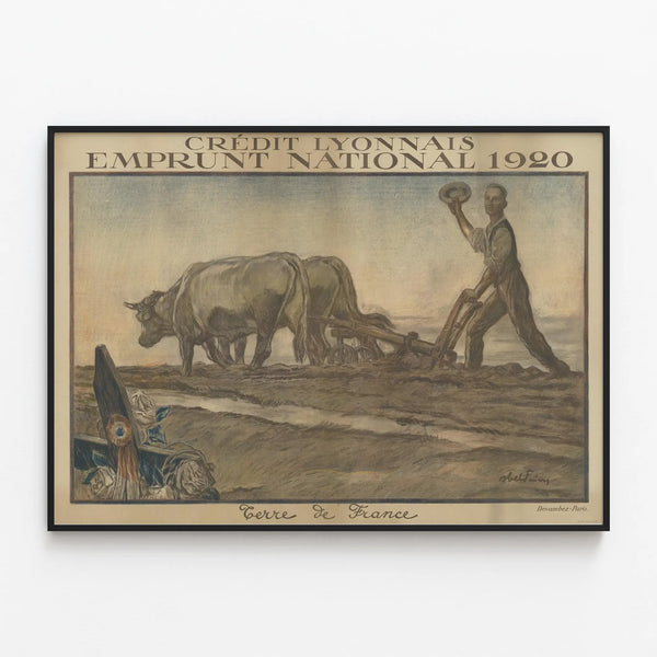 Vintage Poster Crédit Lyonnais National Loan 1920 — framed artwork on a wall