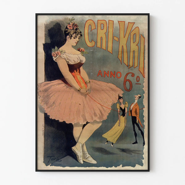 Vintage poster Cri-Kri ballerina and puppets