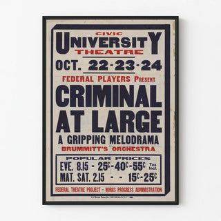 Vintage theater poster Criminal At Large
