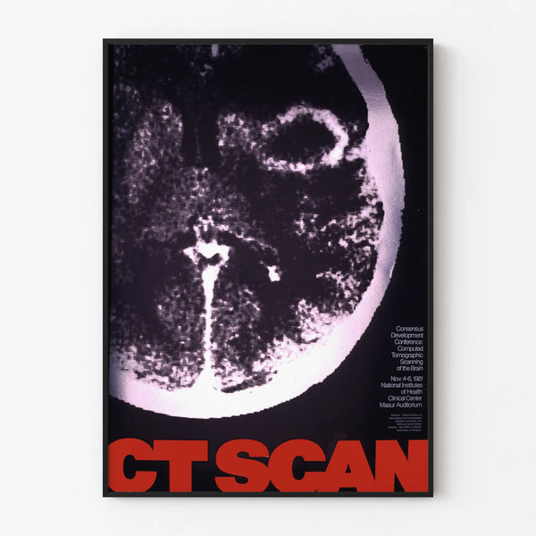 Vintage poster of a CT scan medical art for wall decoration