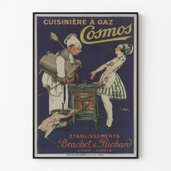 Vintage poster of Cosmos gas stove - retro kitchen wall decor