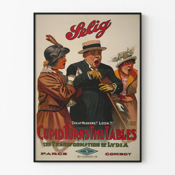 Vintage poster 'Cupid Turns The Tables' - Retro wall decoration