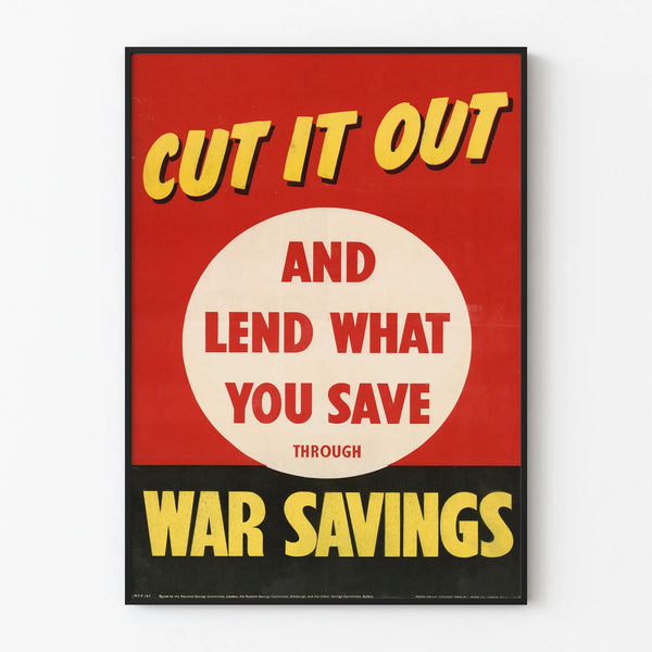 Vintage Poster Cut It Out War Savings - Retro Wall Decoration