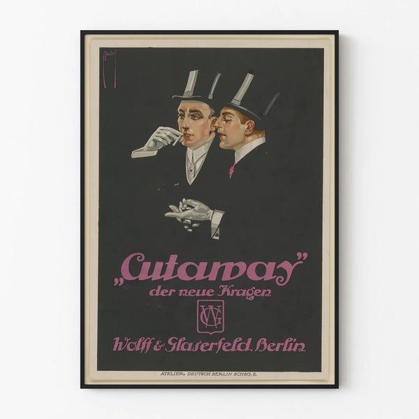 Vintage Poster Cutaway - Masculine Elegance and Classic Style