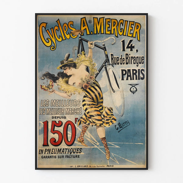 Vintage poster Cycles A. Mercier Paris - Retro wall decoration