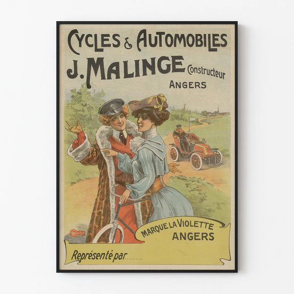Vintage poster Cycles & Automobiles J. Malinge in Angers