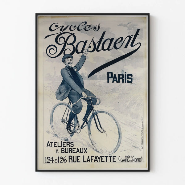 Vintage poster Cycles Bastaent Paris - Retro wall decoration