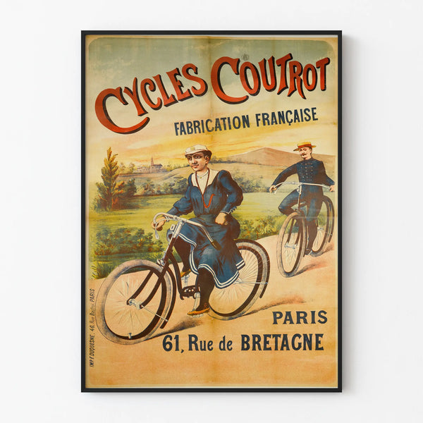 Vintage Cycles Coutrot Poster French Manufacturing Paris